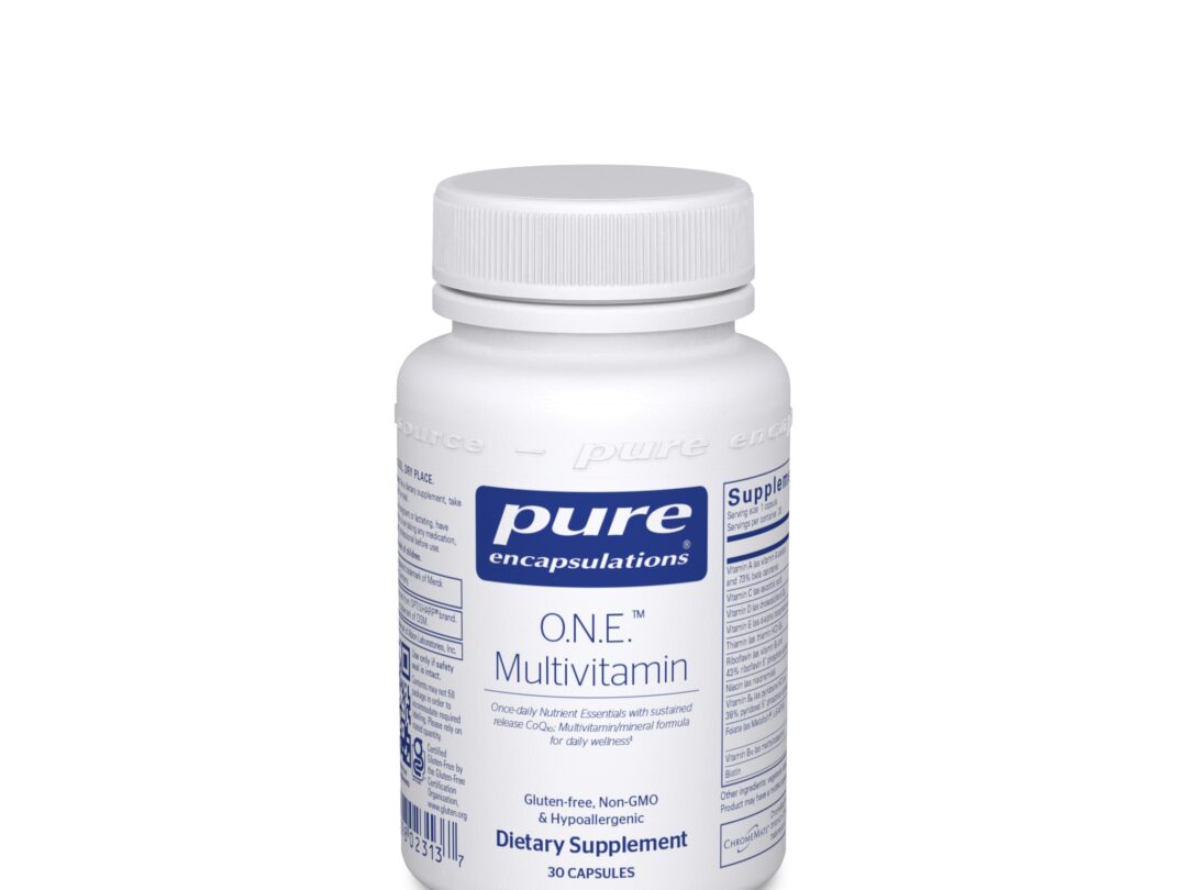White bottle of O.N.E. multivitamin supplement