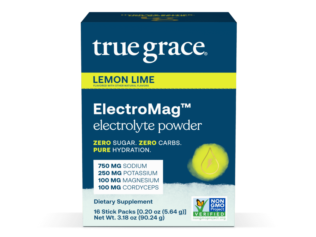 Truegrace ElectroMag lemon-lime electrolyte powder box