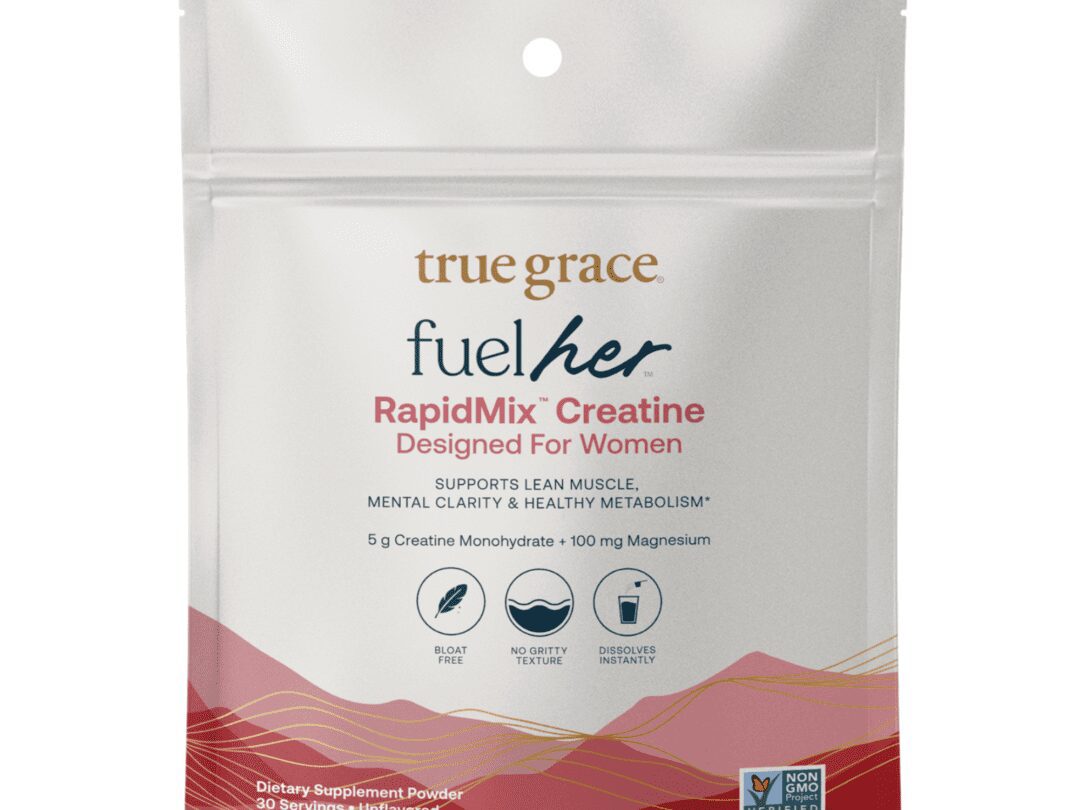 White pouch of FuelHer creatine powder