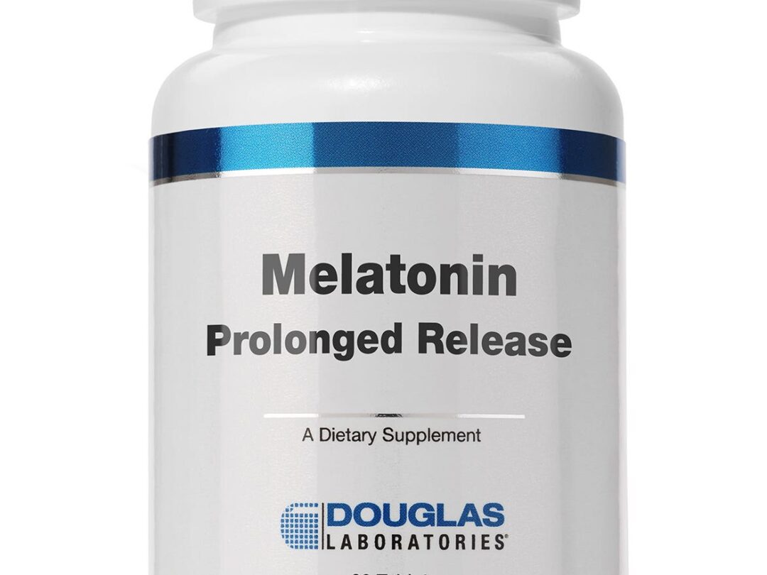 Melatonin prolonged-release supplement bottle