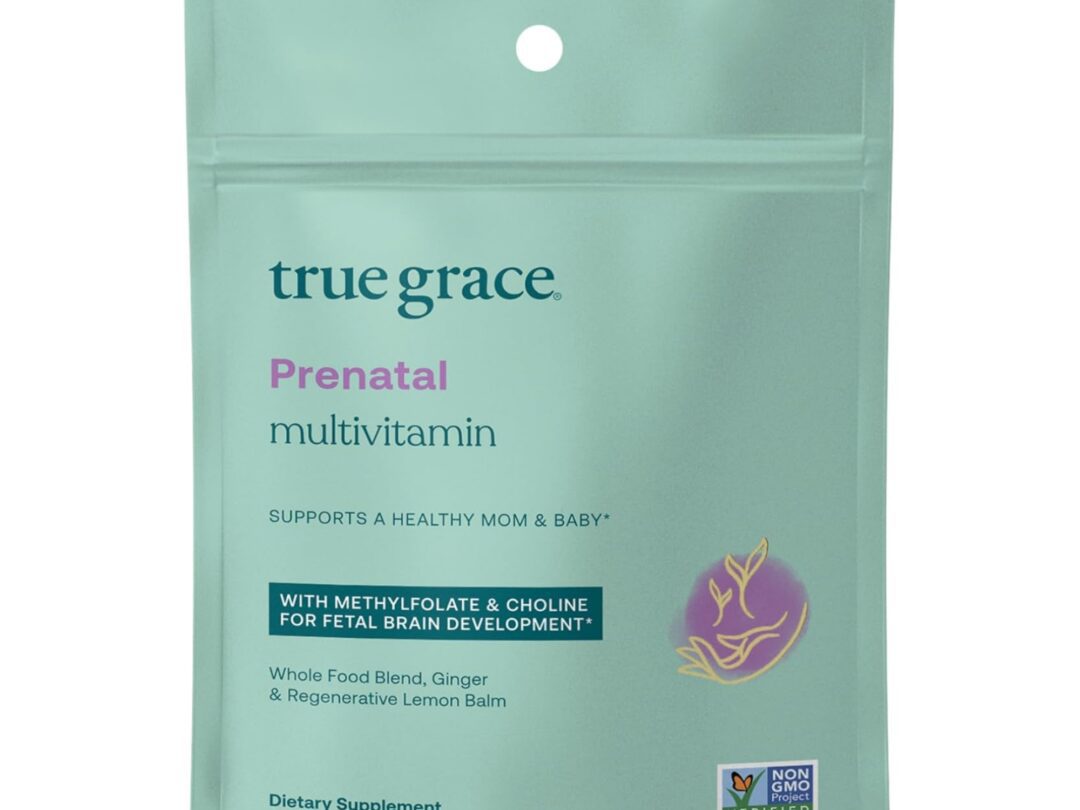 Mint green prenatal multivitamin pouch