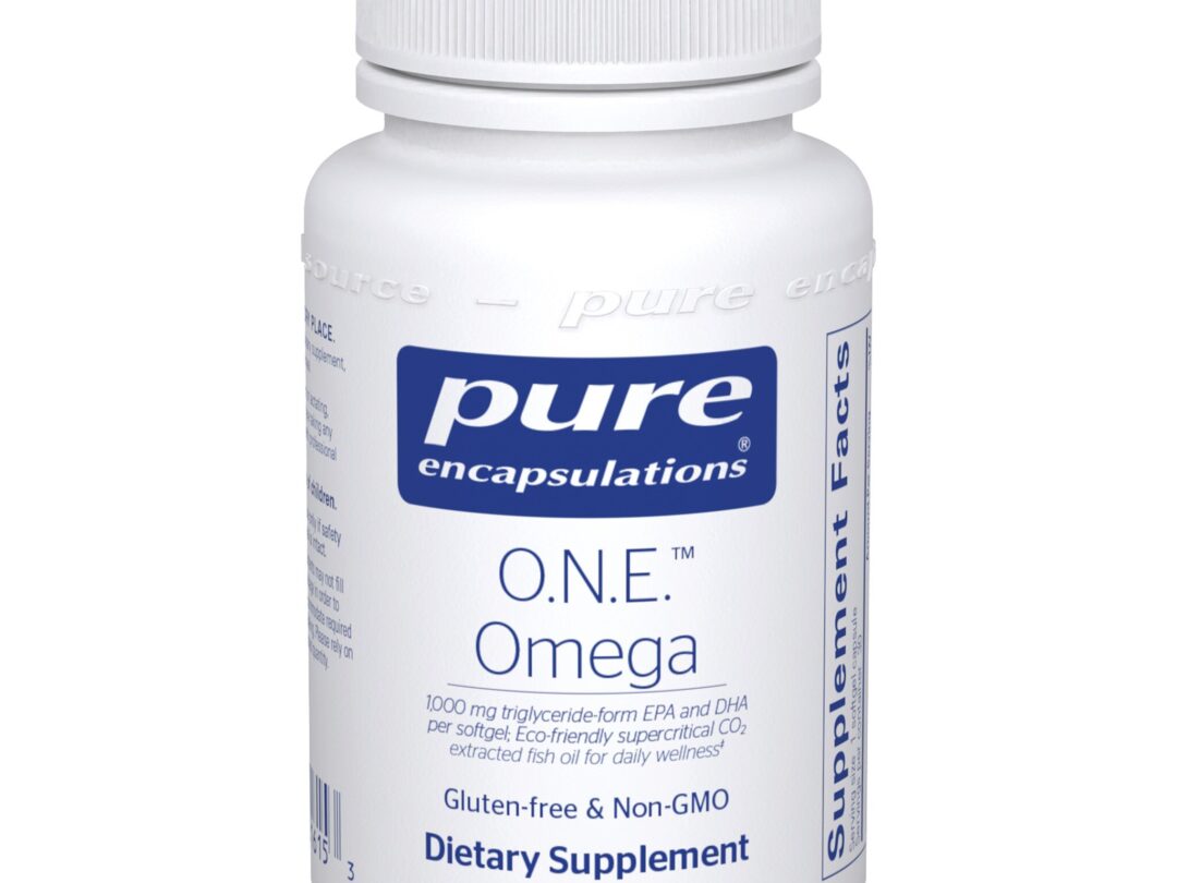 White bottle of omega-3 dietary supplement