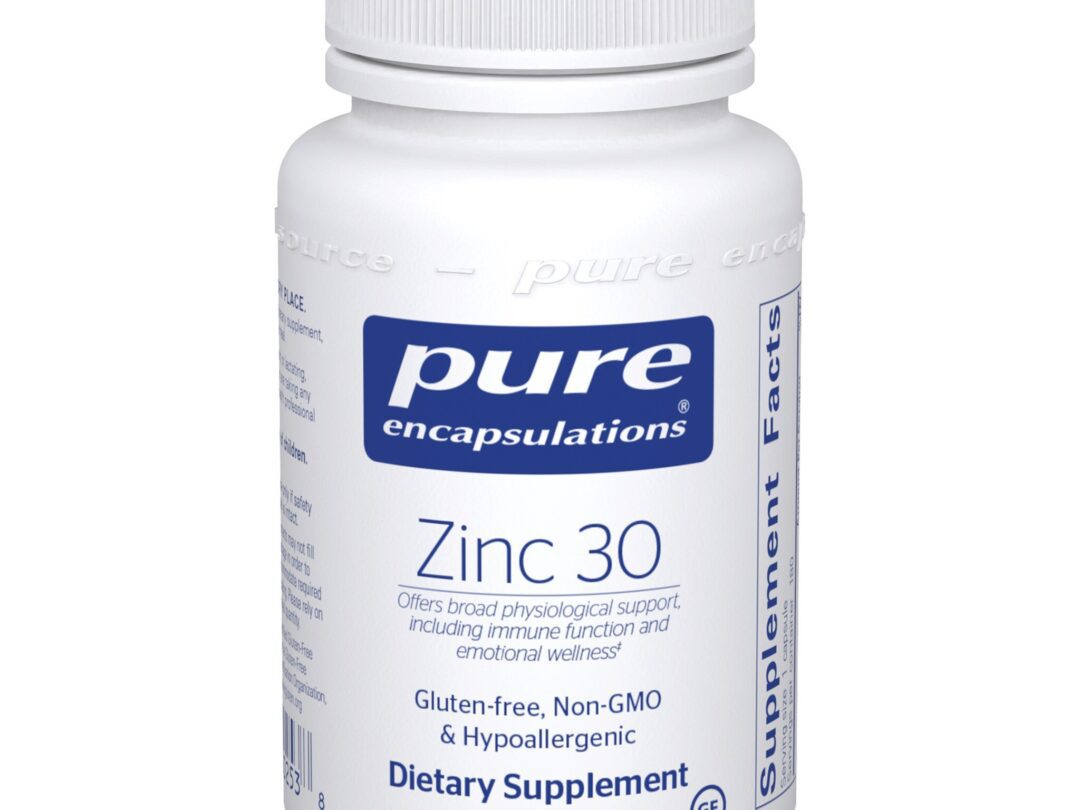 Zinc 30 dietary supplement bottle