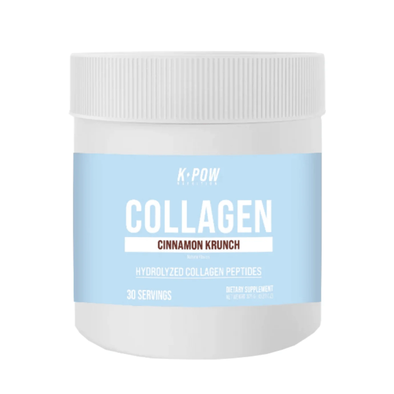 Collagen supplement jar with blue label