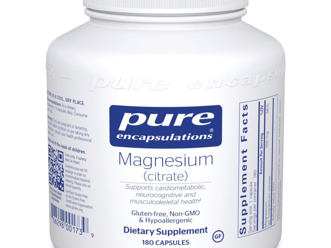 Pure Encapsulations magnesium citrate supplement bottle