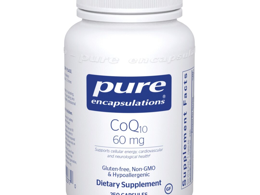 Pure Encapsulations CoQ10 60 mg supplement bottle