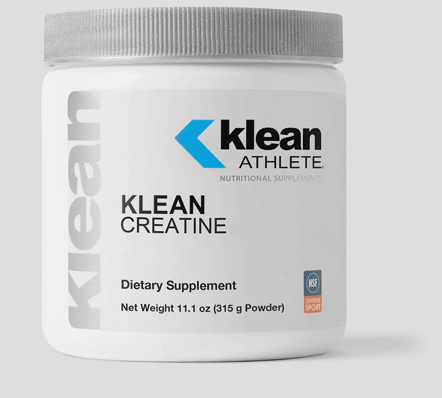White jar of Klean Athlete creatine powder