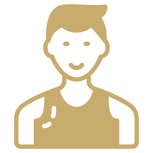 Smiling person icon in tank top