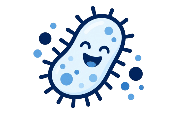 Smiling bacterium illustration