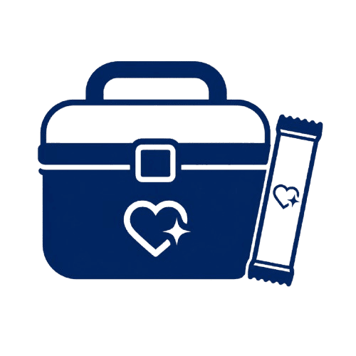 Carrying case and packet with heart symbols