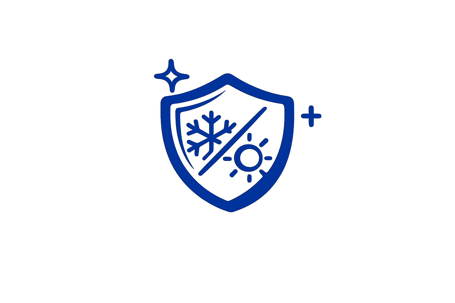 Shield with snowflake and sun icon