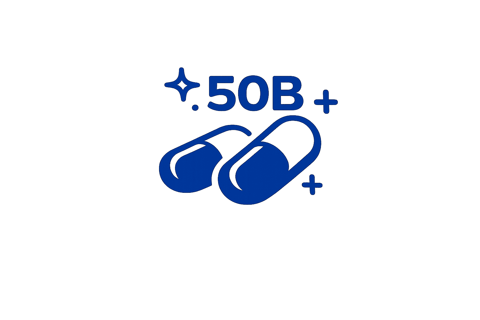 Capsules illustration labeled 50B+