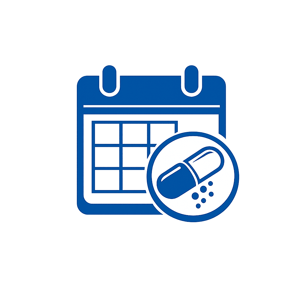 Calendar with capsule icon