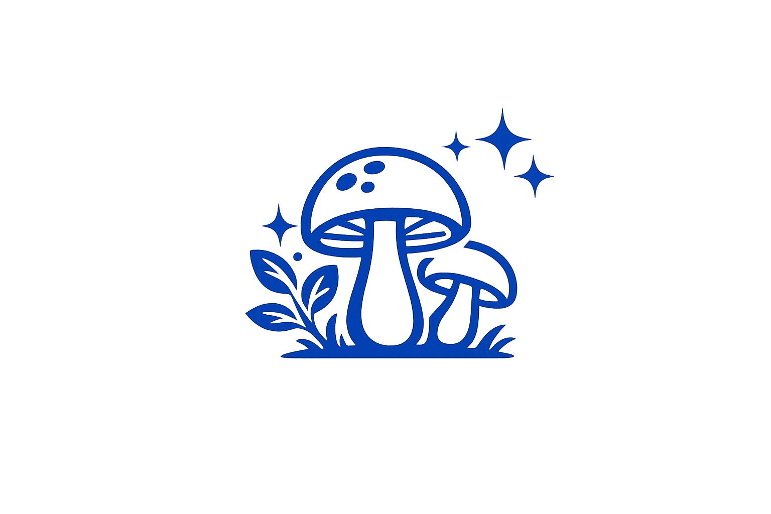 Mushrooms with leaves icon