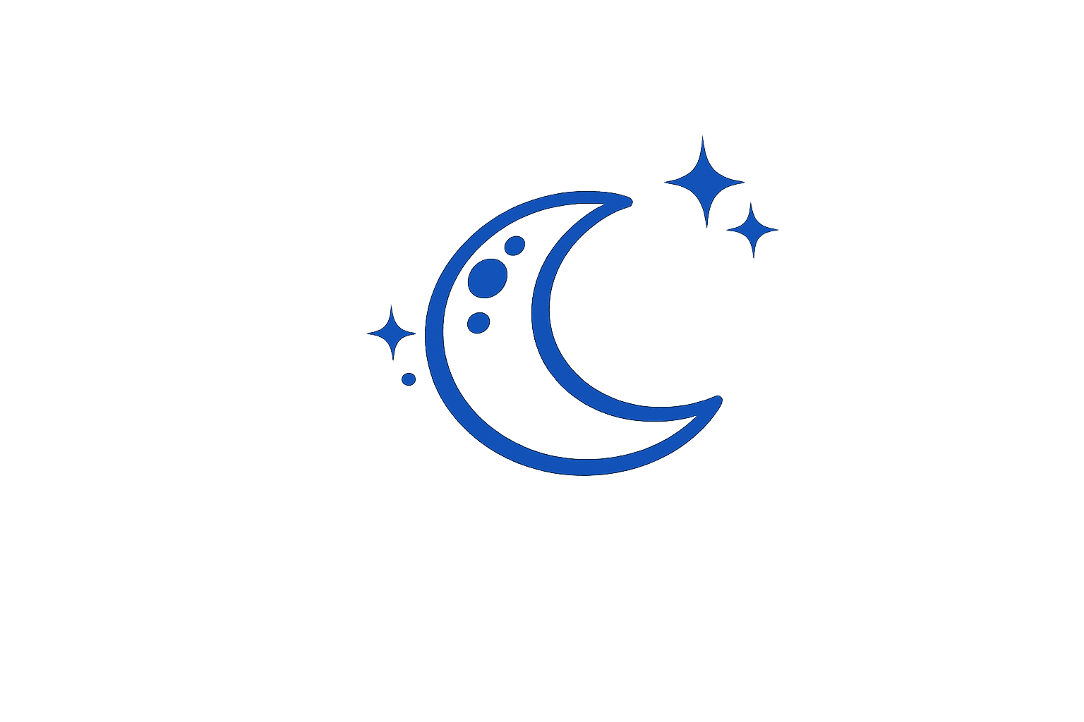Crescent moon and stars icon