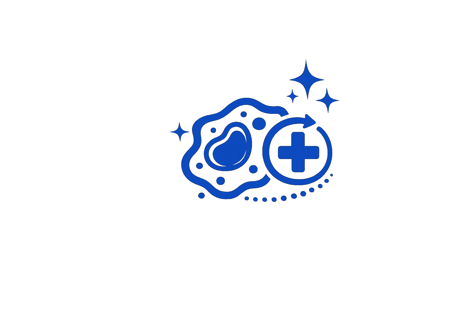Cell and medical cross icon