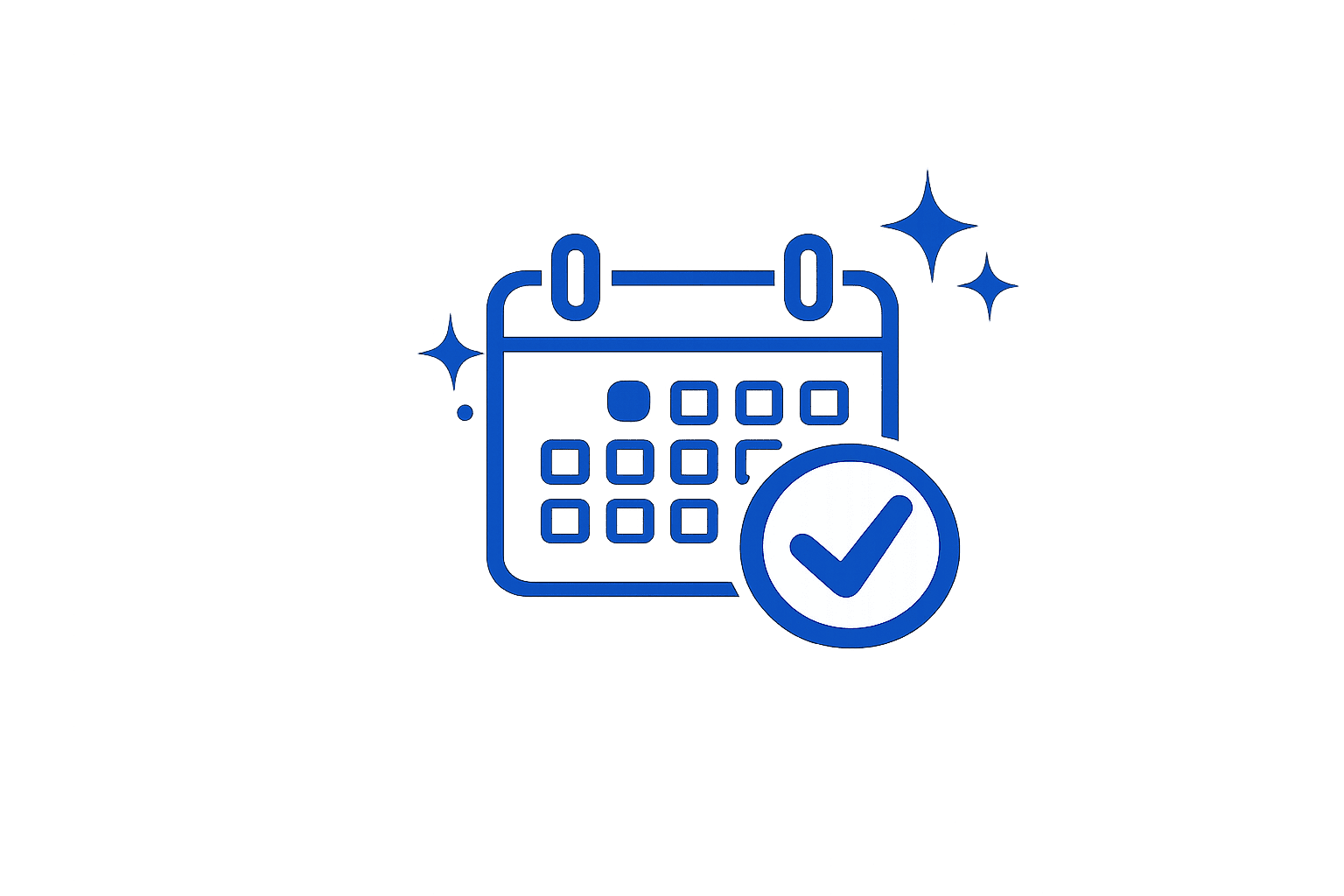 Calendar with check mark icon