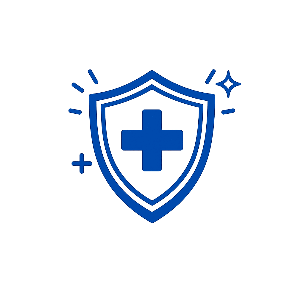 Shield with medical cross icon