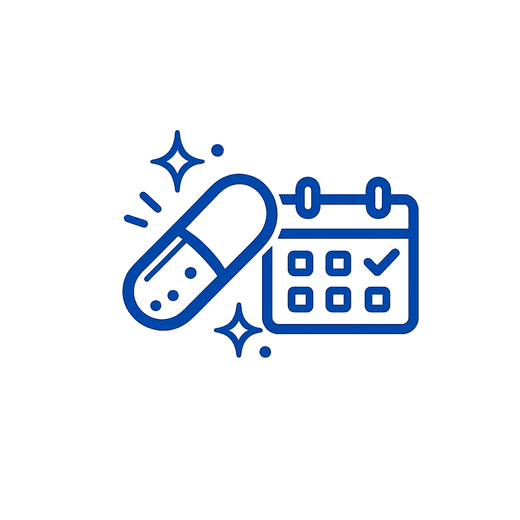 Capsule and calendar icon