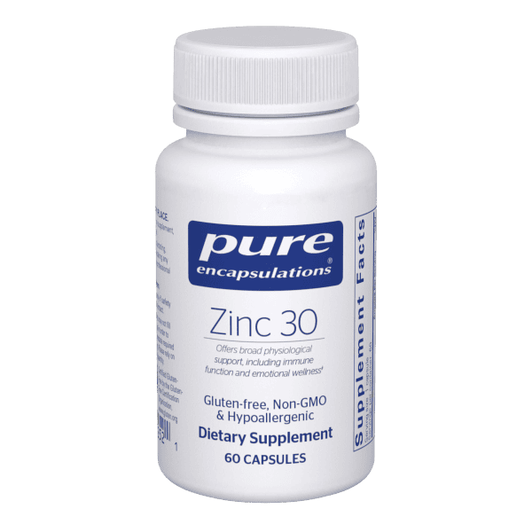 Pure Encapsulations Zinc 30, 60-capsule bottle